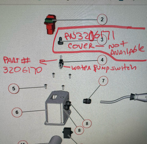 PN 3206170 - Water Pump Switch - IMER MS 350 110volt Saw