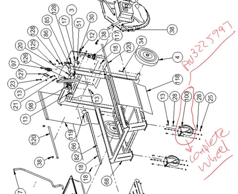 PN 3225995 - Swivel Castor Wheel - IMER MS750 Saw