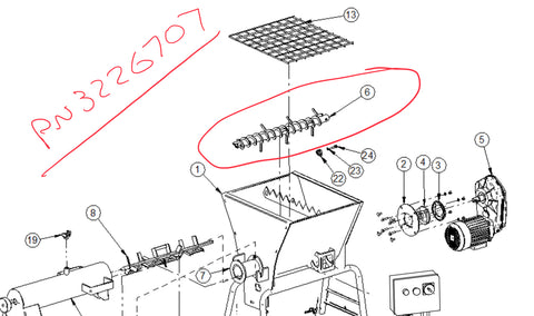 PN 3226707 - Hopper Auger - IMER Spin 15 Mixer