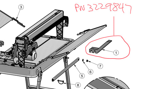 PN 3229847 - Table Support IMER Combi 250 Table Support Bracket