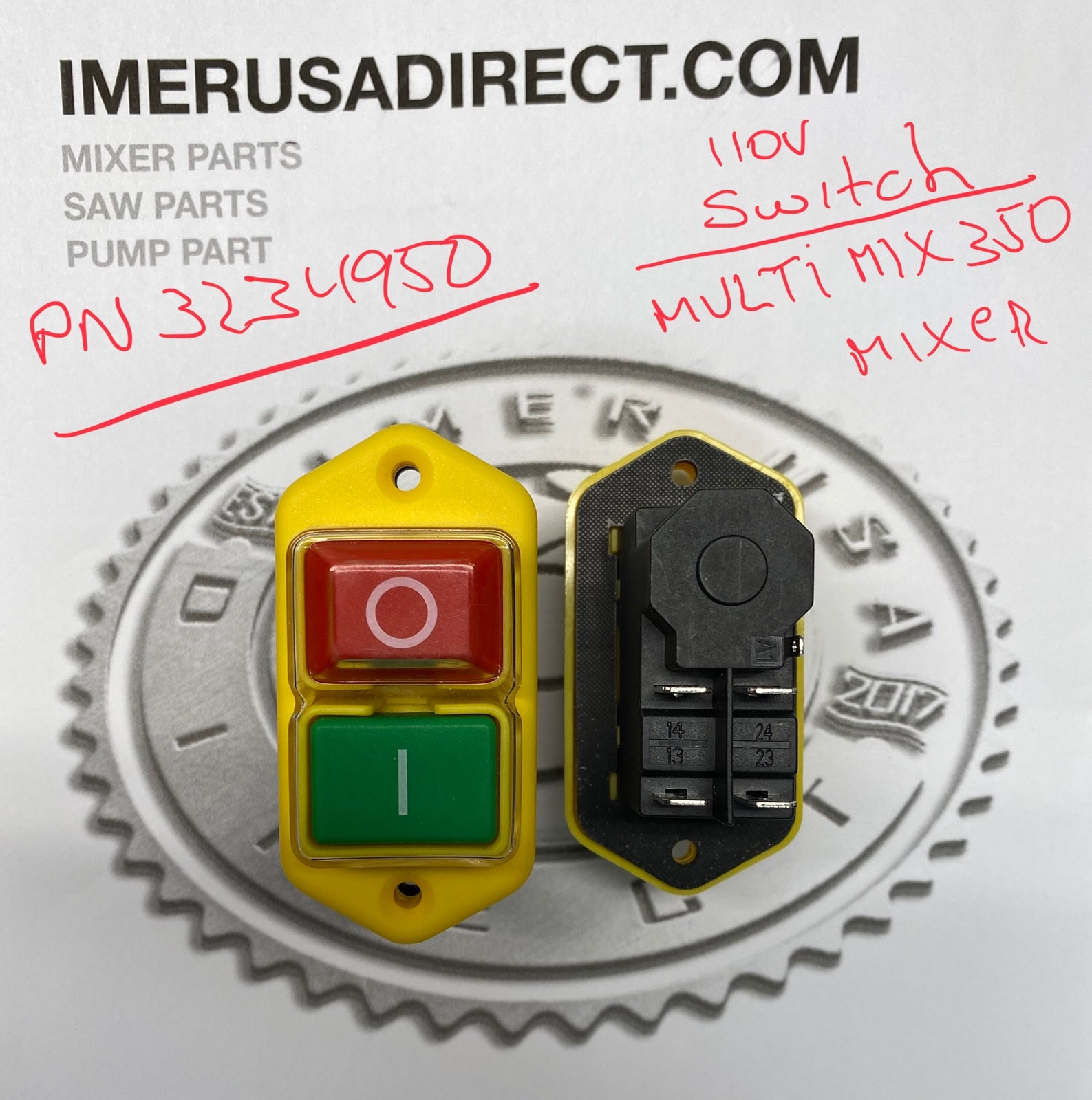 Part Number 3234950 - ON/Off Switch 110 volt for IMER Multi Mix 350 Mixer.
