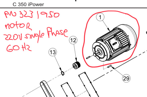 PN 3231950 - IMER Combi 350 iPower 220v Motor