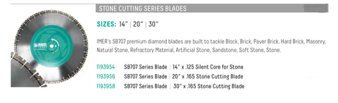 IMER 30” SB707 Series Diamond Blades for Stone Cutting