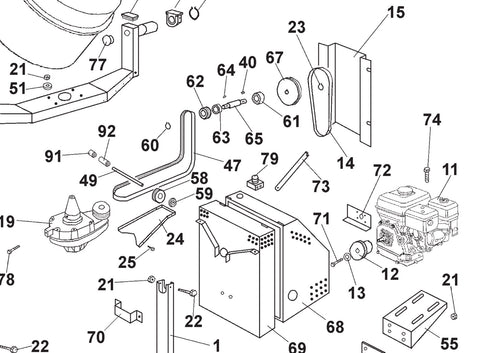 Workman 250 II Mixer PN 3209054 Shaft, Item # 65 in schematic